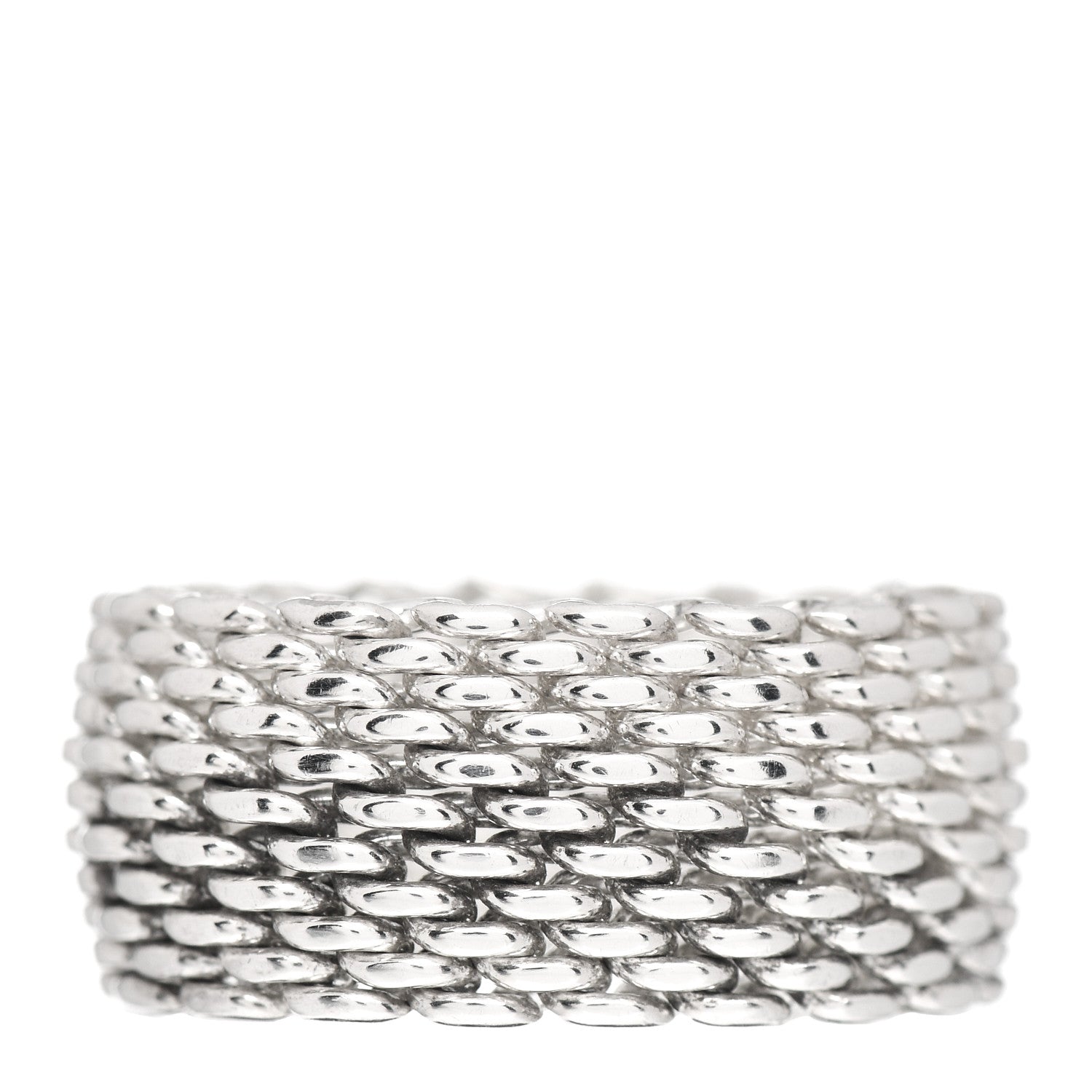 Tiffany Sterling Silver Somerset Mesh Ring 49 5 1 of 4