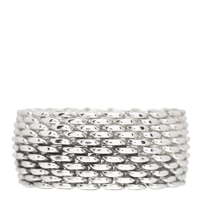 Tiffany Sterling Silver Somerset Mesh Ring 49 5 1 of 4