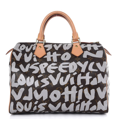 Louis Vuitton Monogram Graffiti Speedy 30 Silver 1 of 19