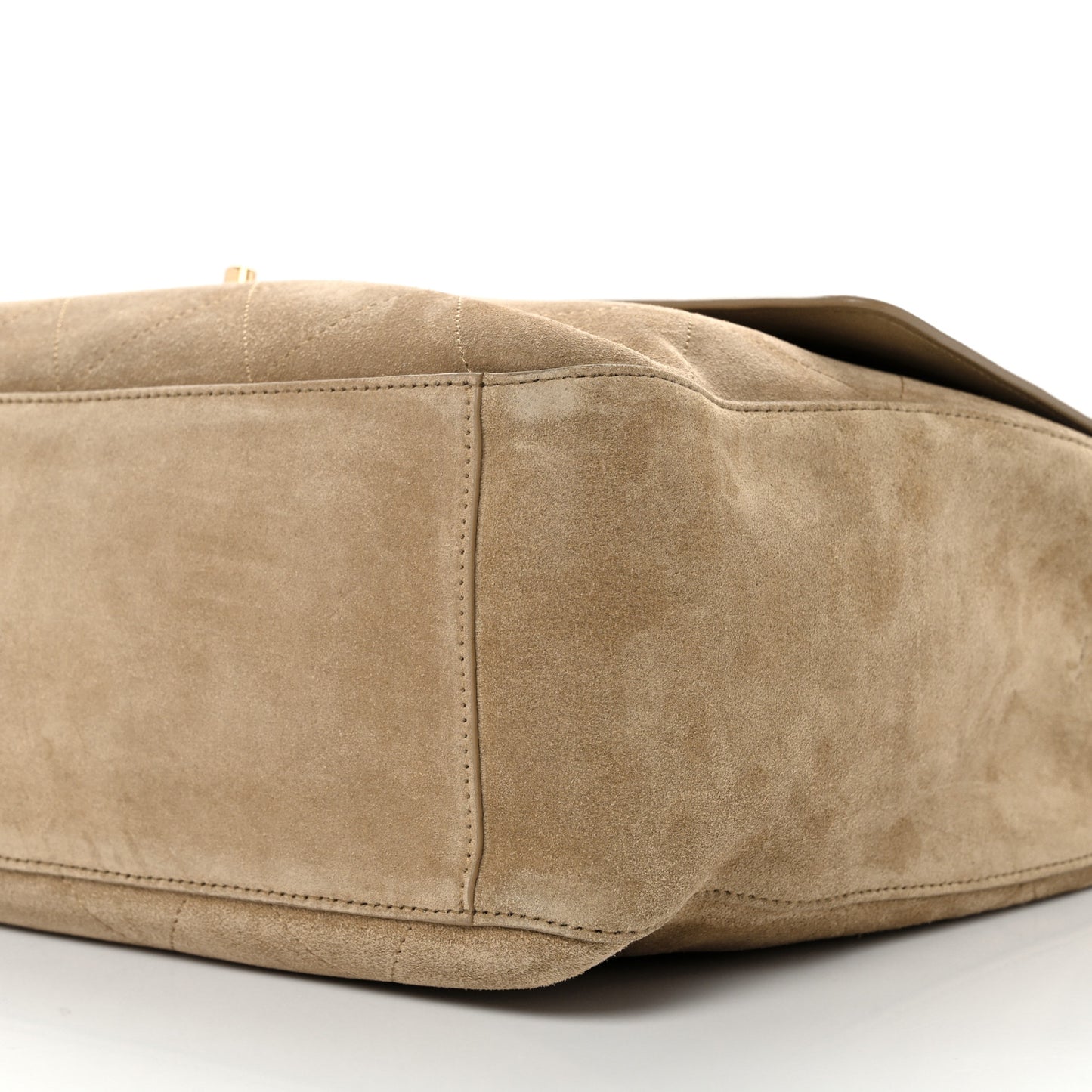 Suede Calfskin Souplissimo Maxi Flap Dark Beige
