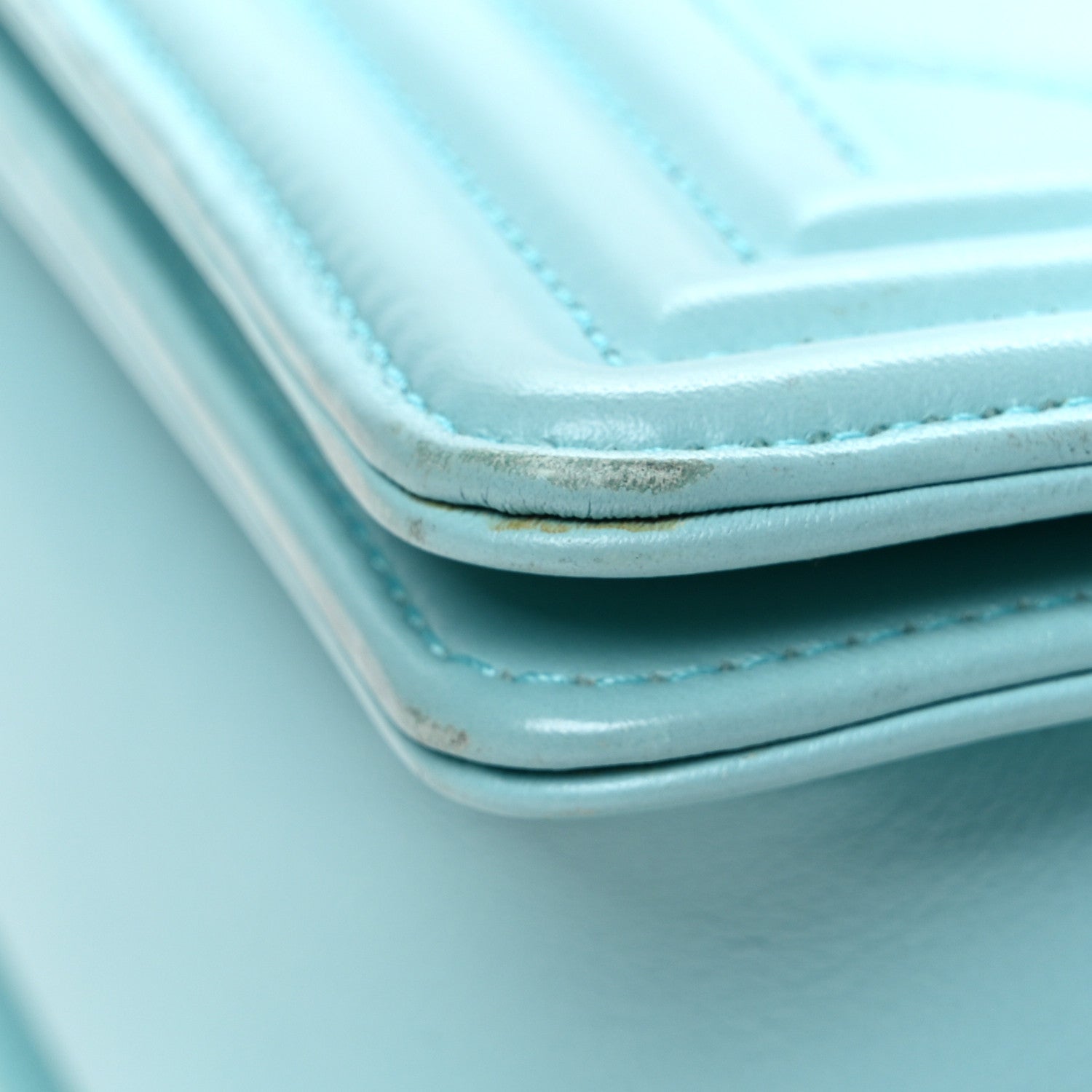 Chanel Lambskin Chevron Quilted Medium Boy Flap Turquoise 11 of 11