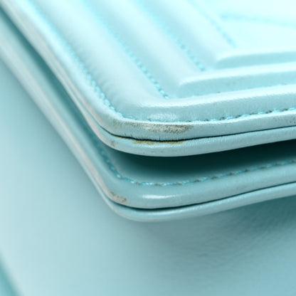 Chanel Lambskin Chevron Quilted Medium Boy Flap Turquoise 11 of 11