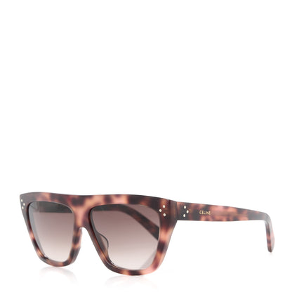 Celine Acetate Flat Top Bold 3 Dots Sunglasses CL40256I Dark Havana 1 of 9