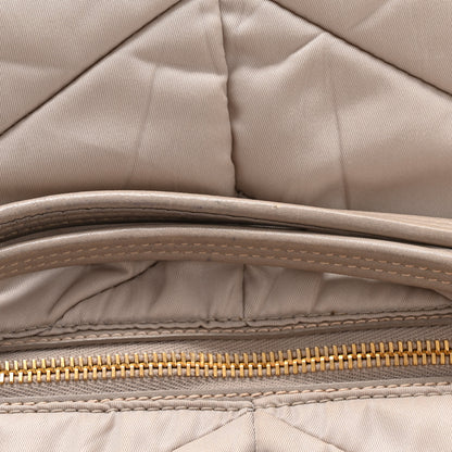 Prada Tessuto Nylon Chevron Quilted Shoulder Bag Beige 14 of 14