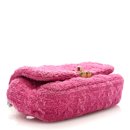 Chanel Tweed Quilted Chanel 19 Waist Bag Pink 4 of 8