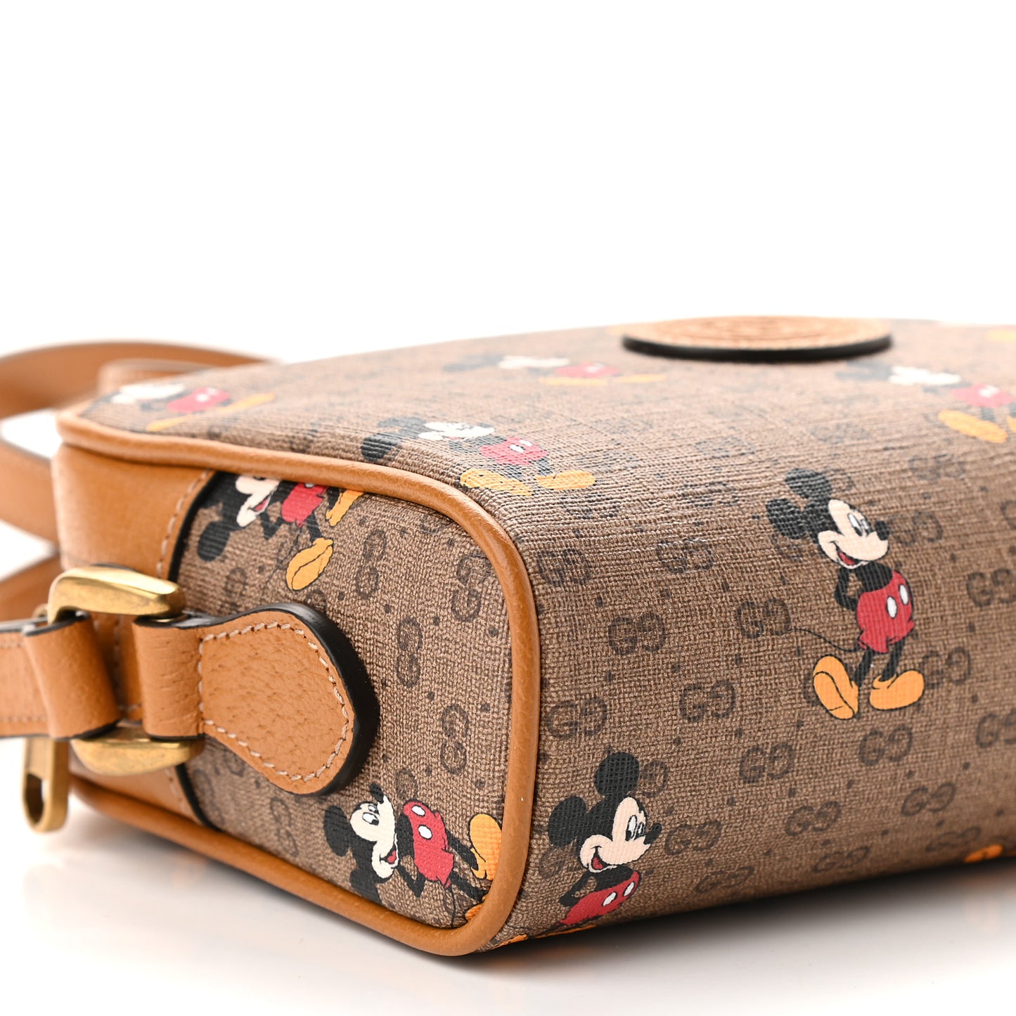 X DISNEY Mini Vintage GG Supreme Monogram Mickey Mouse Shoulder Bag Beige Vintage Sun Oil