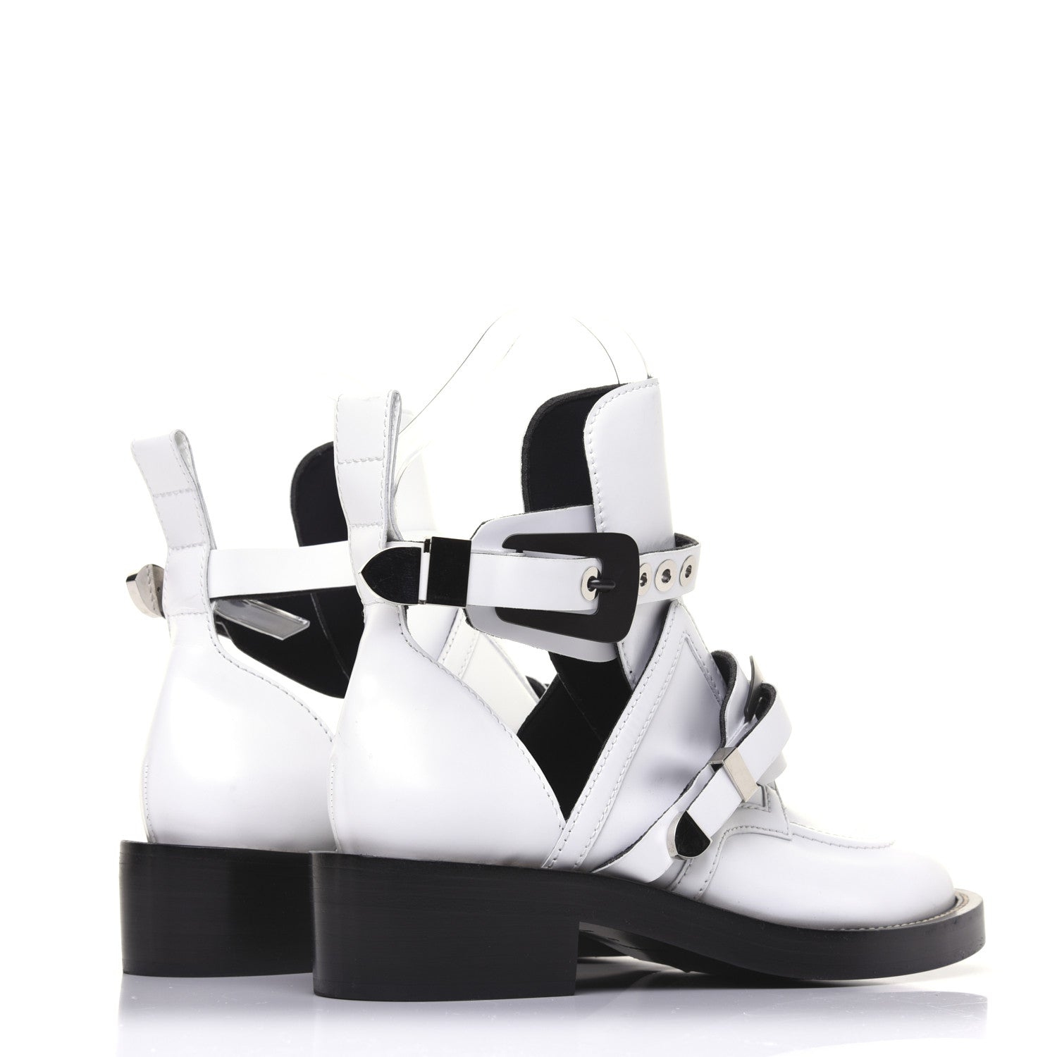 Balenciaga Brushed Calfskin Ceinture Ankle Boots 42 White 4 of 12