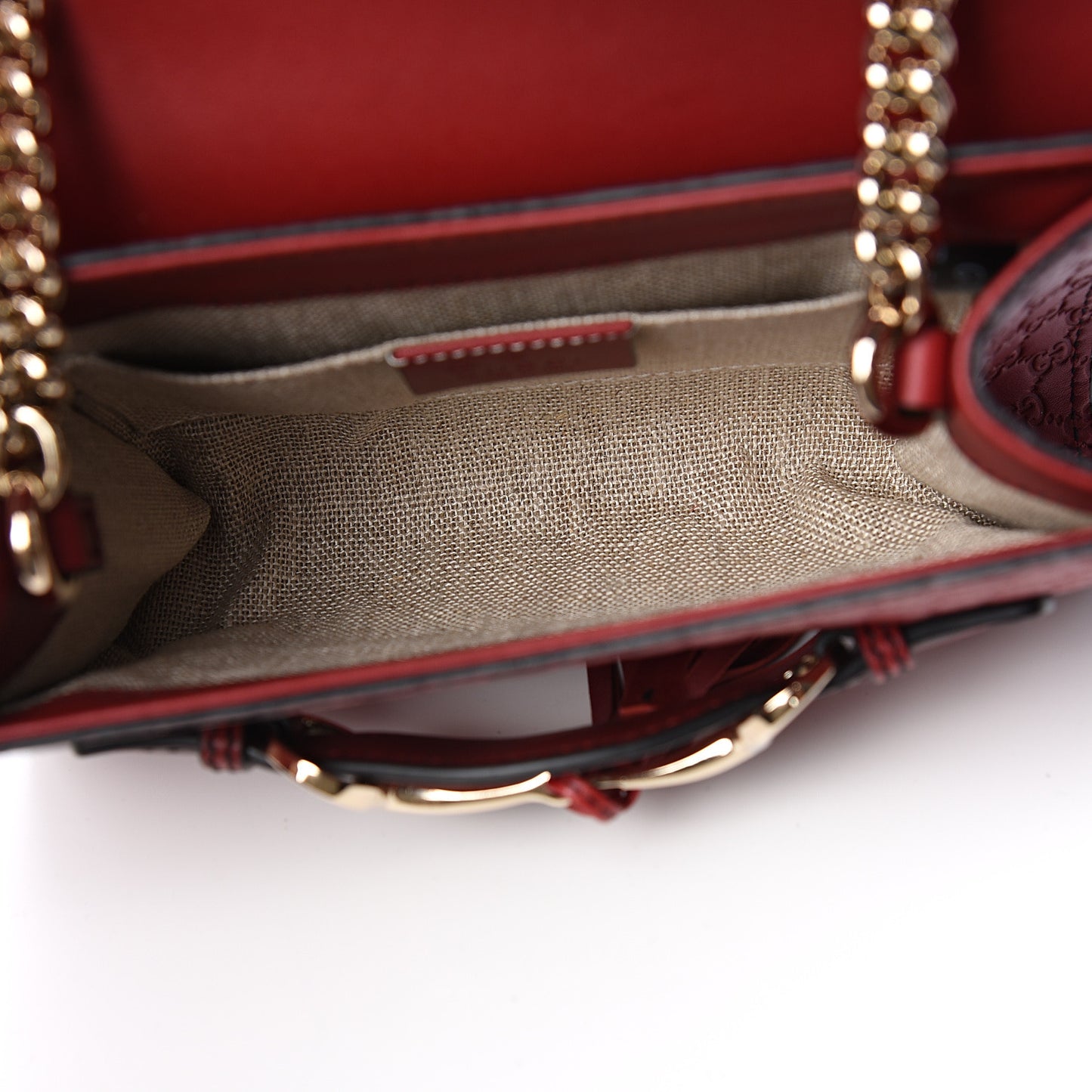 Soft Microguccissima Mini Emily Chain Shoulder Bag Rosso