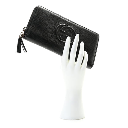 Gucci Pebbled Calfskin Soho Zip Around Wallet Black 2 of 7