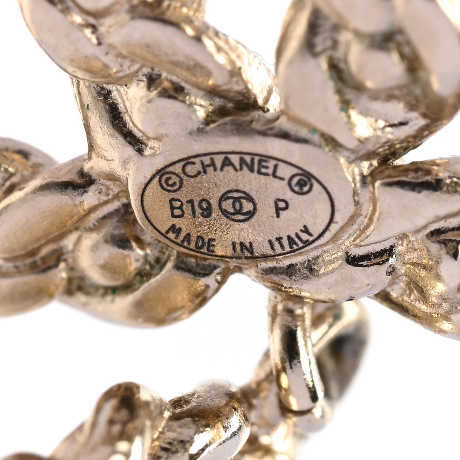 Chanel Crystal CC Pearl Drop Earrings Light Gold 4 of 5