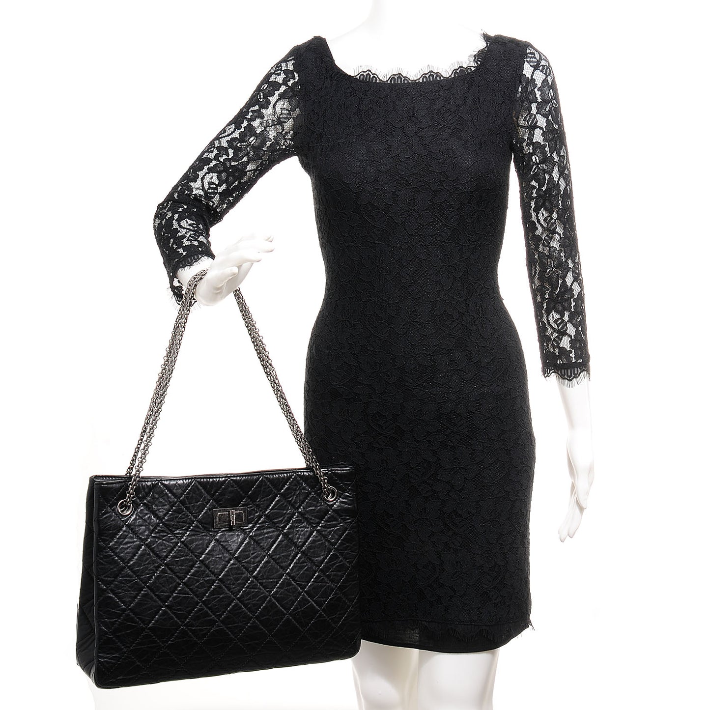 Aged Calfskin Reissue 2.55 Tote Black