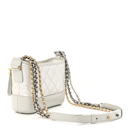 Chanel Metallic Aged Calfskin Quilted Small Gabrielle Hobo Silver 3 of 10