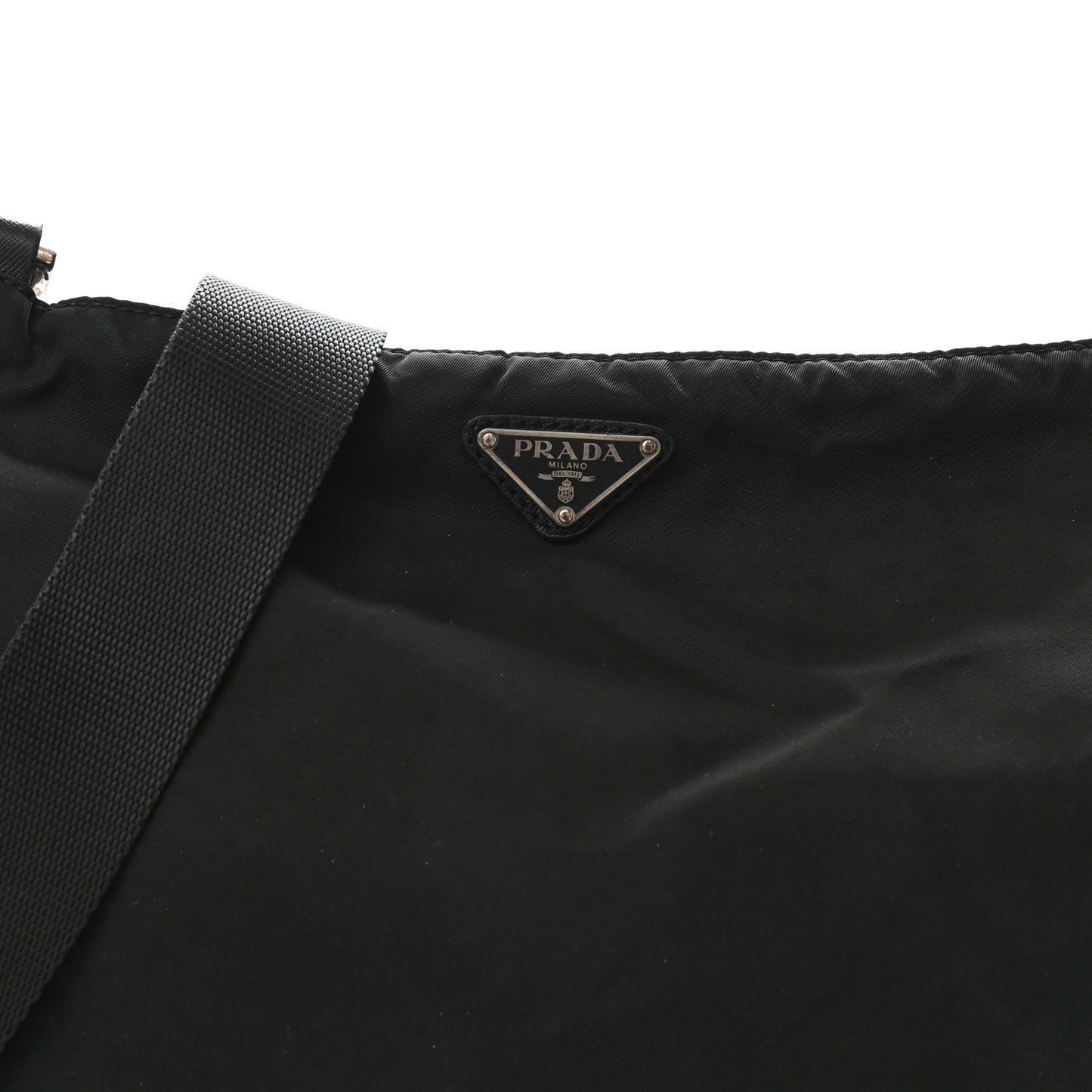 Nylon Flat Messenger Bag Black