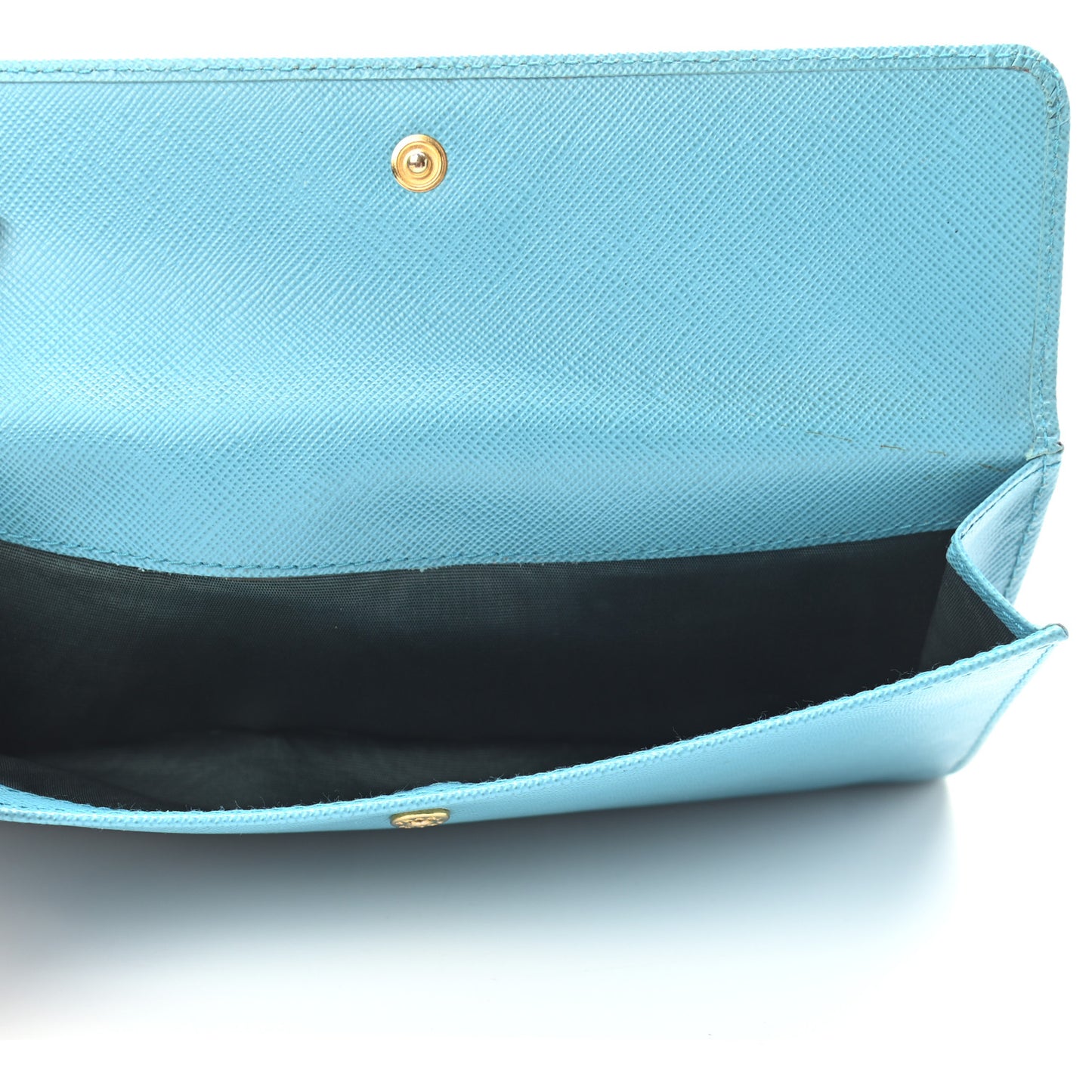 Saffiano Metal Continental Flap Wallet Turchese