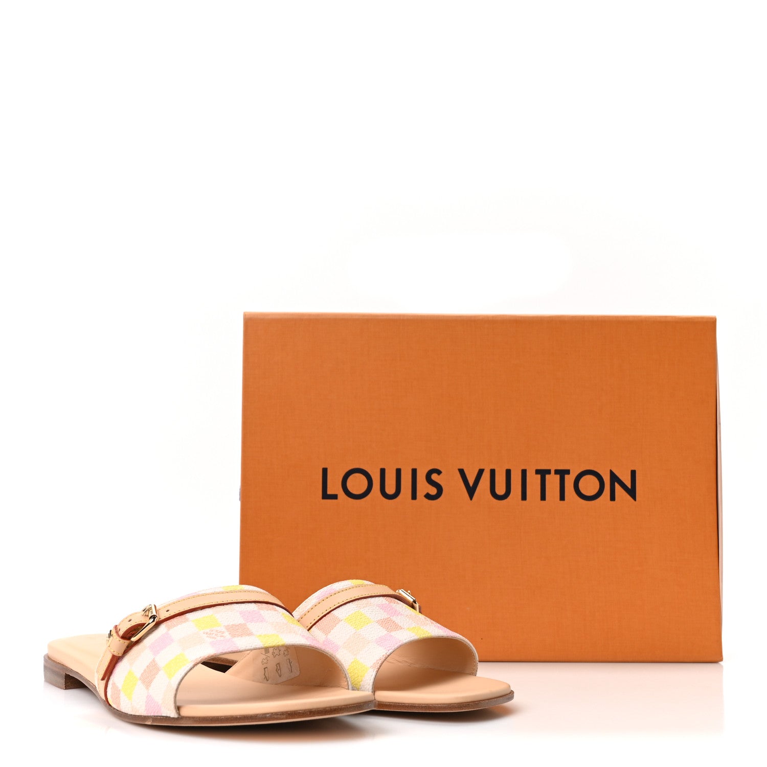 Louis Vuitton Damierlicious Neo Revival Flat Mule Sandals 40 Rose Peach 10 of 10