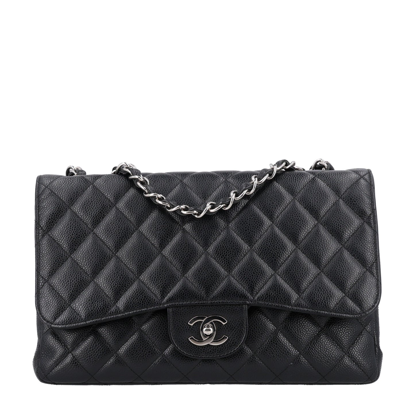 Caviar Quilted Jumbo Single Flap Black