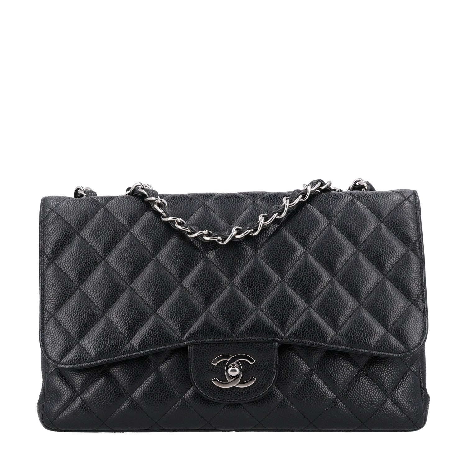 Chanel Caviar Quilted Jumbo Single Flap Black 1 of 10