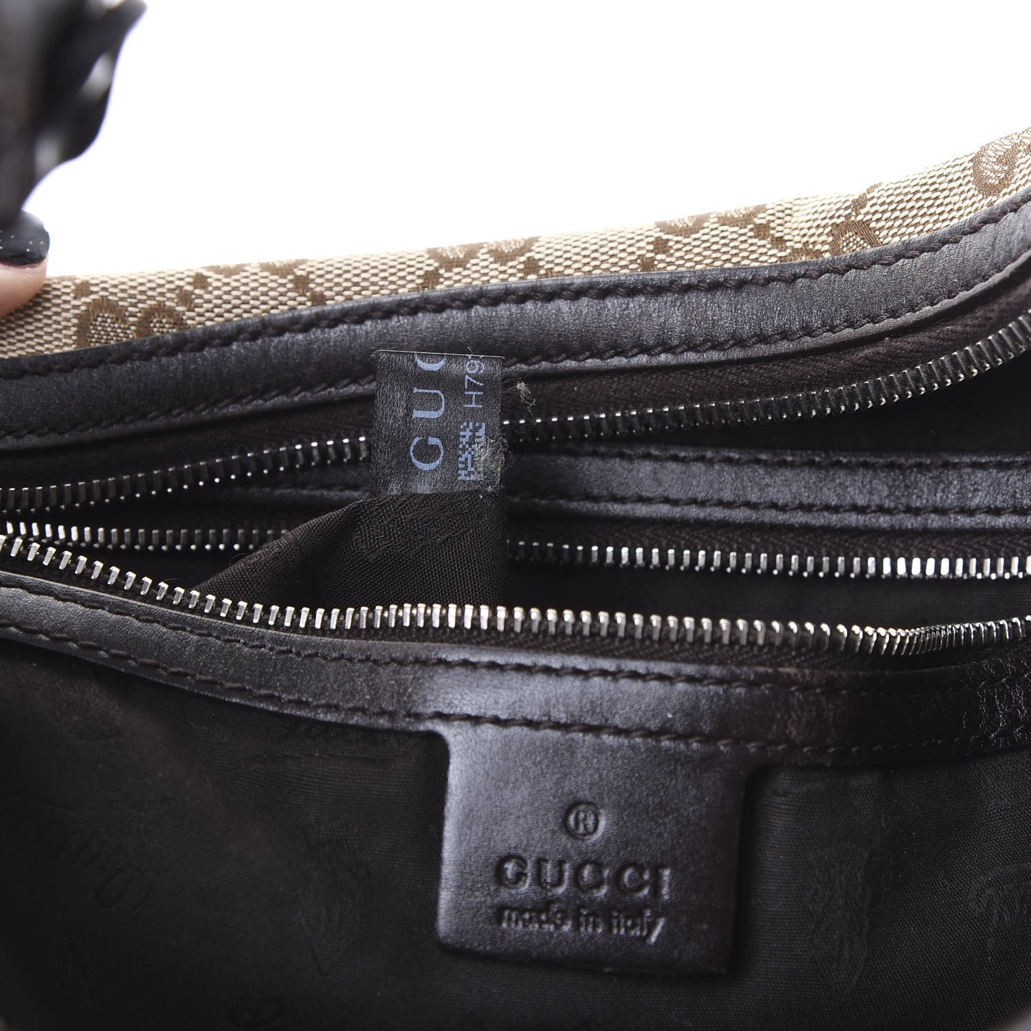 Gucci Monogram Medium GG Twins Hobo Black 6 of 9