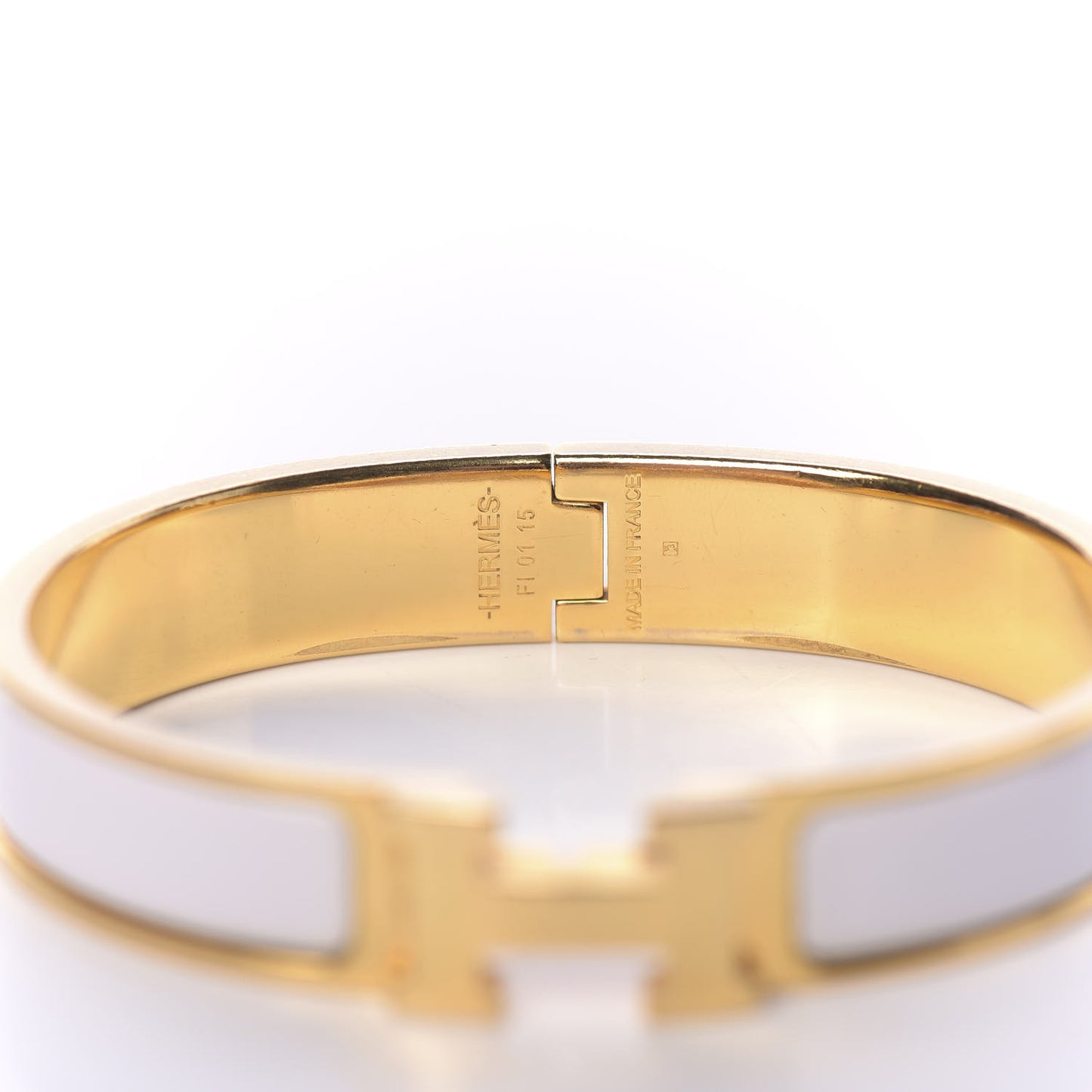 Enamel Narrow Clic Clac H Bracelet PM White