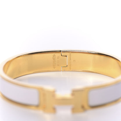 Hermes Enamel Narrow Clic Clac H Bracelet PM White 4 of 5