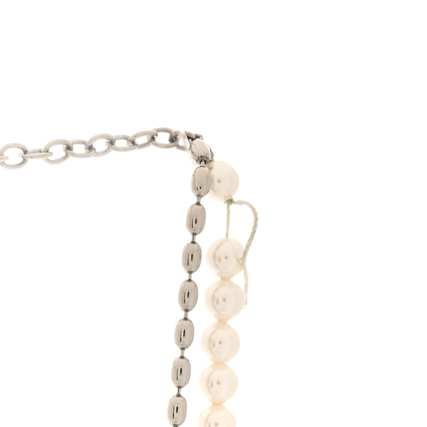 Metal Pearls Fusion Necklace Silver