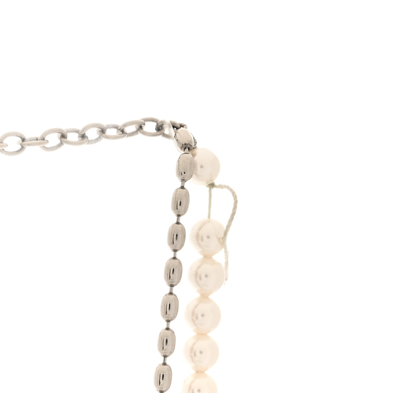 Louis Vuitton Metal Pearls Fusion Necklace Silver 6 of 7