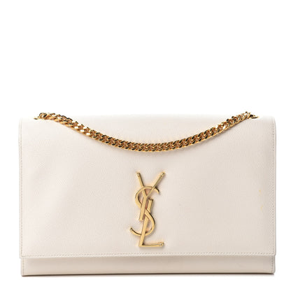 Saint Laurent Grain De Poudre Medium Classic Monogram Kate Satchel Porcellana 1 of 10
