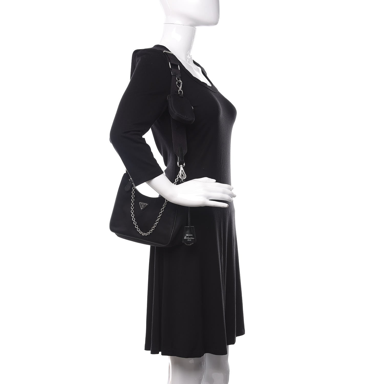 Prada Nylon Re-Edition 2005 Shoulder Bag Black 2 of 11