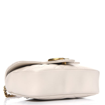 Gucci Calfskin Matelasse Super Mini GG Marmont Shoulder Bag White 3 of 6