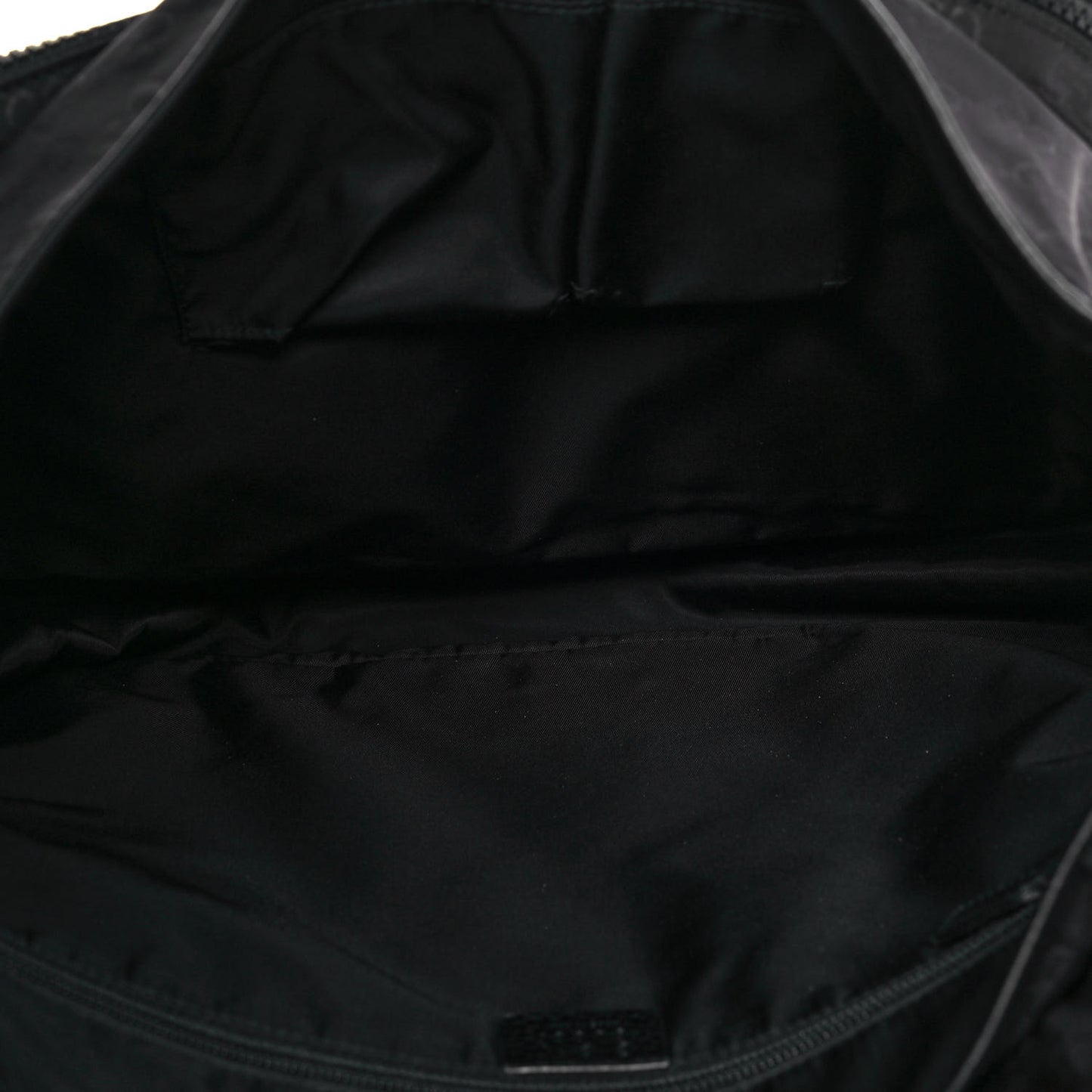 Nylon Monogram Double Buckle Flap Messenger Bag Black