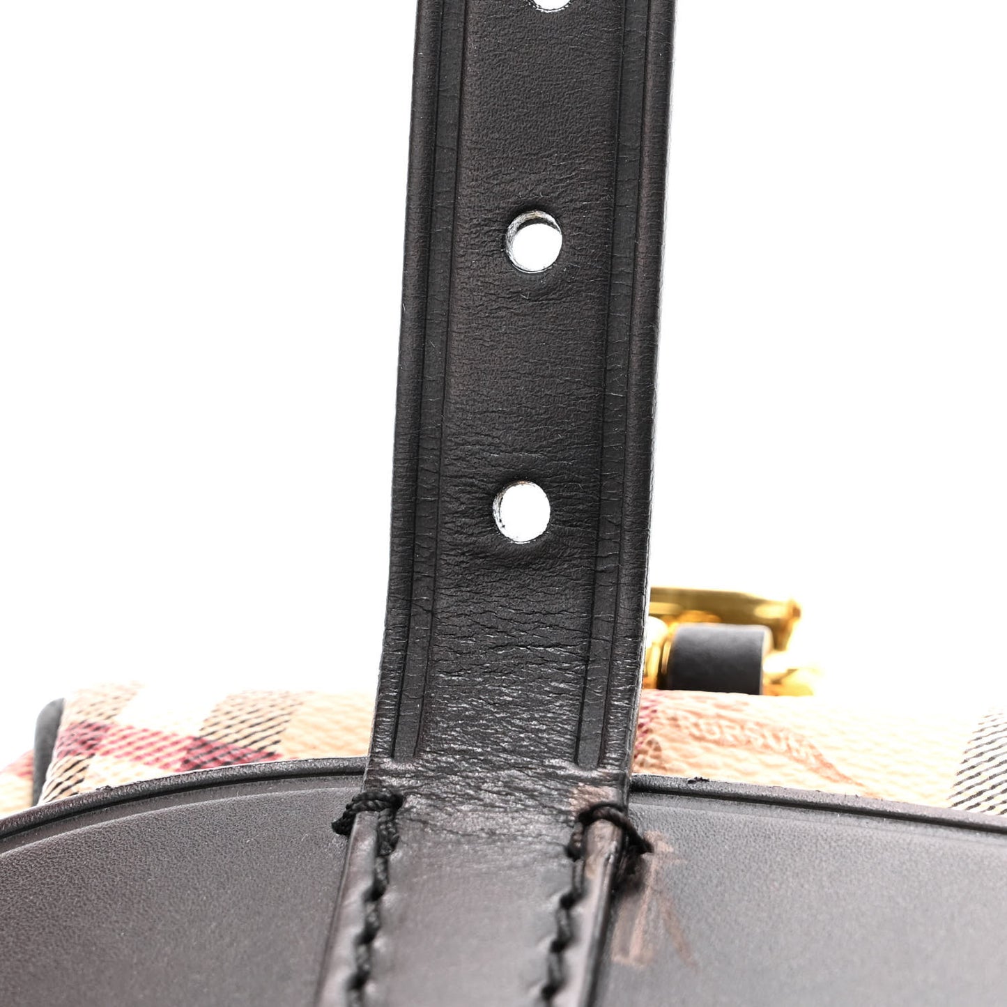 Calfskin Haymarket Check Small Bridle Satchel Black