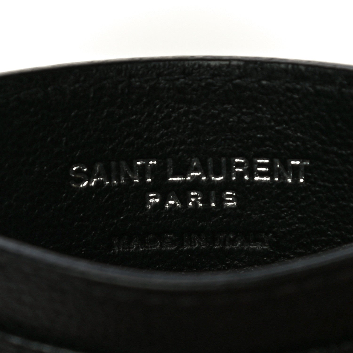 Saint Laurent Grain De Poudre Matelasse Chevron Monogram Credit Card Case Black 6 of 11