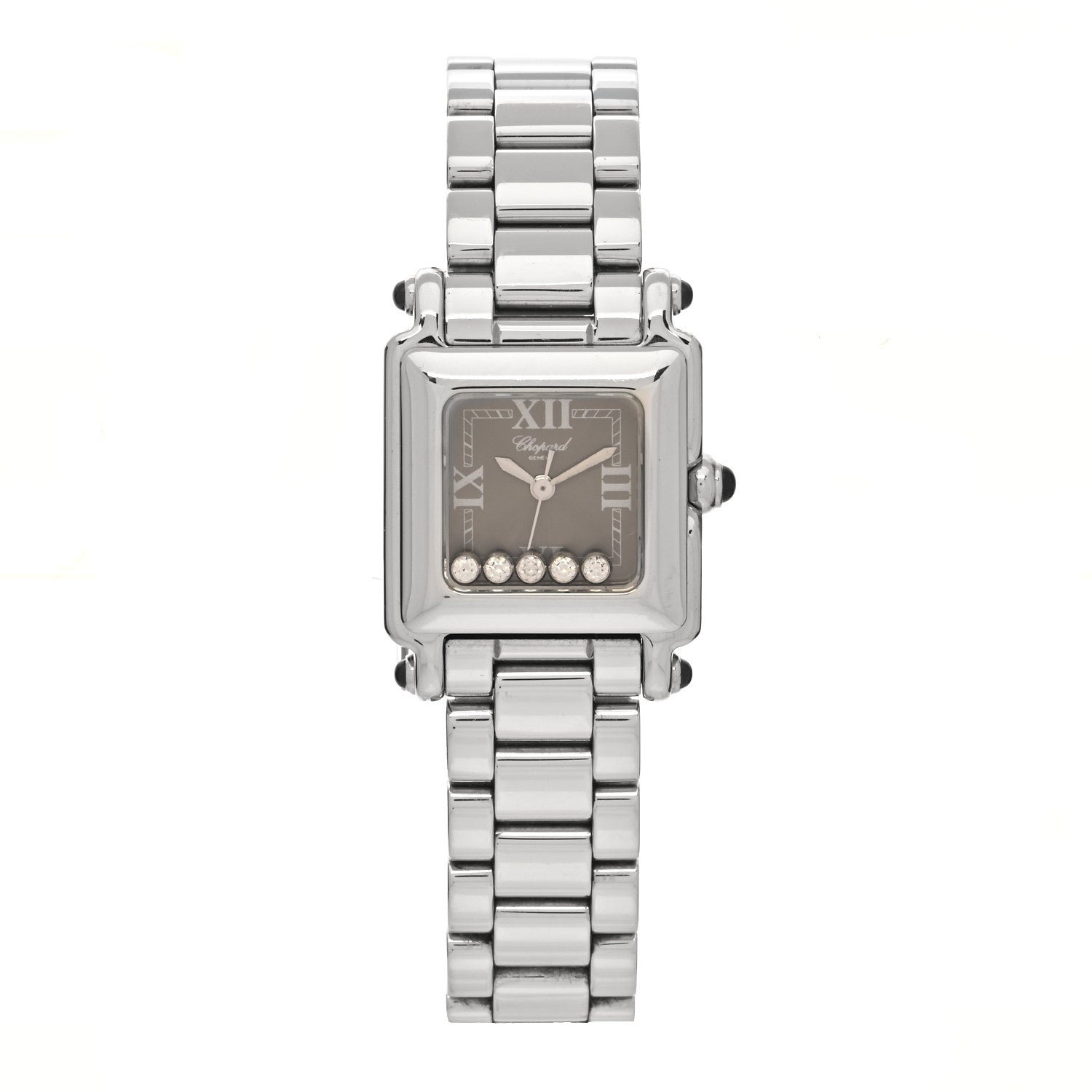 Chopard Stainless Steel 5 Diamond 23mm Happy Sport Quartz Watch Brown 1 of 5