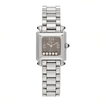 Chopard Stainless Steel 5 Diamond 23mm Happy Sport Quartz Watch Brown 1 of 5