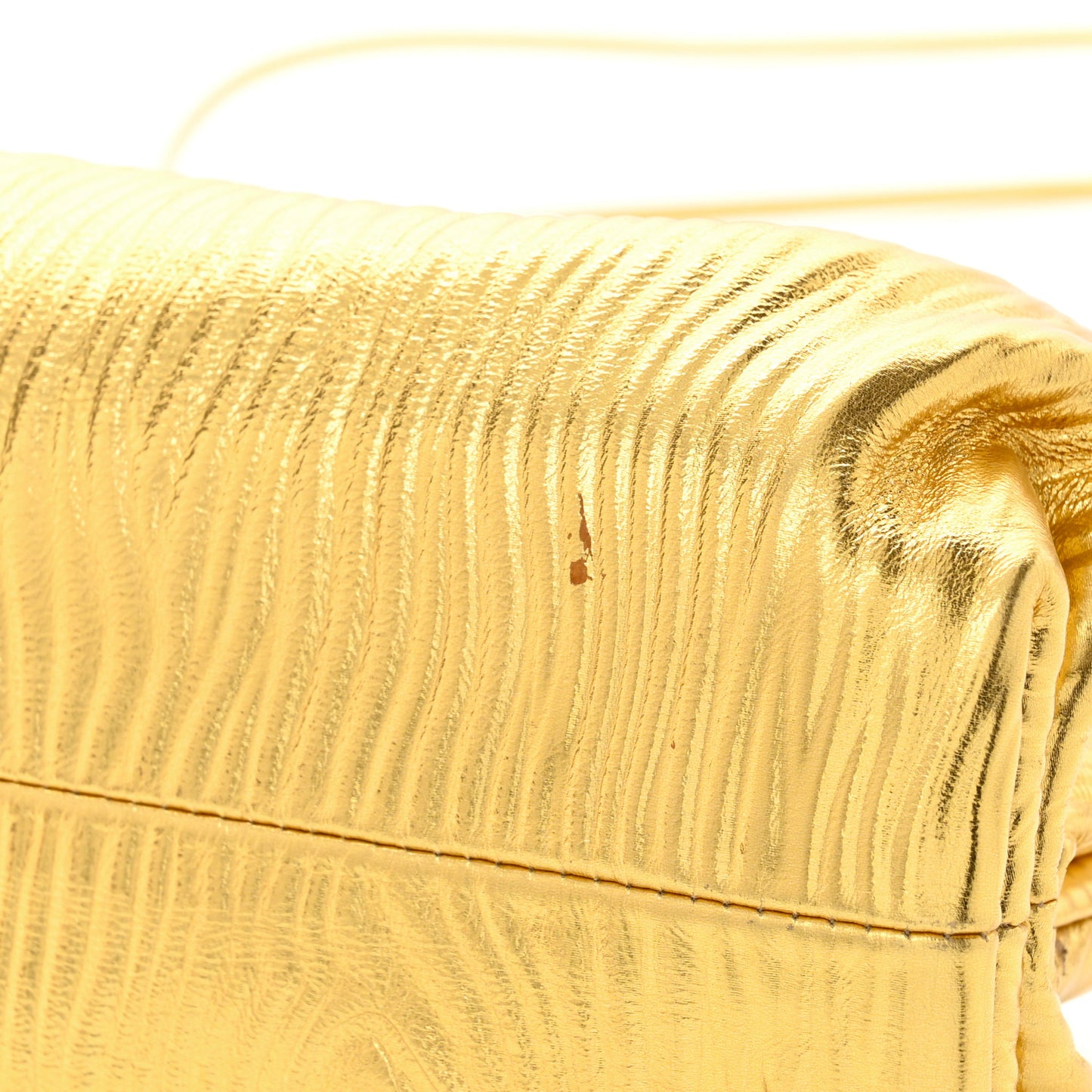 Metallic Bark Calfskin The Mini Pouch Gold