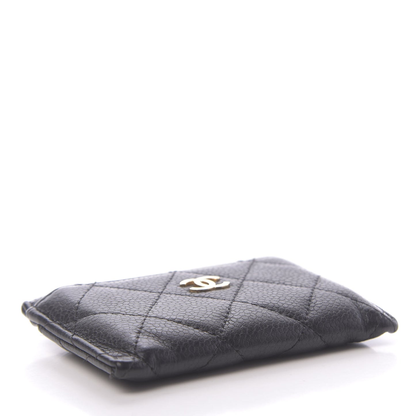 Caviar Quilted Card Holder Black