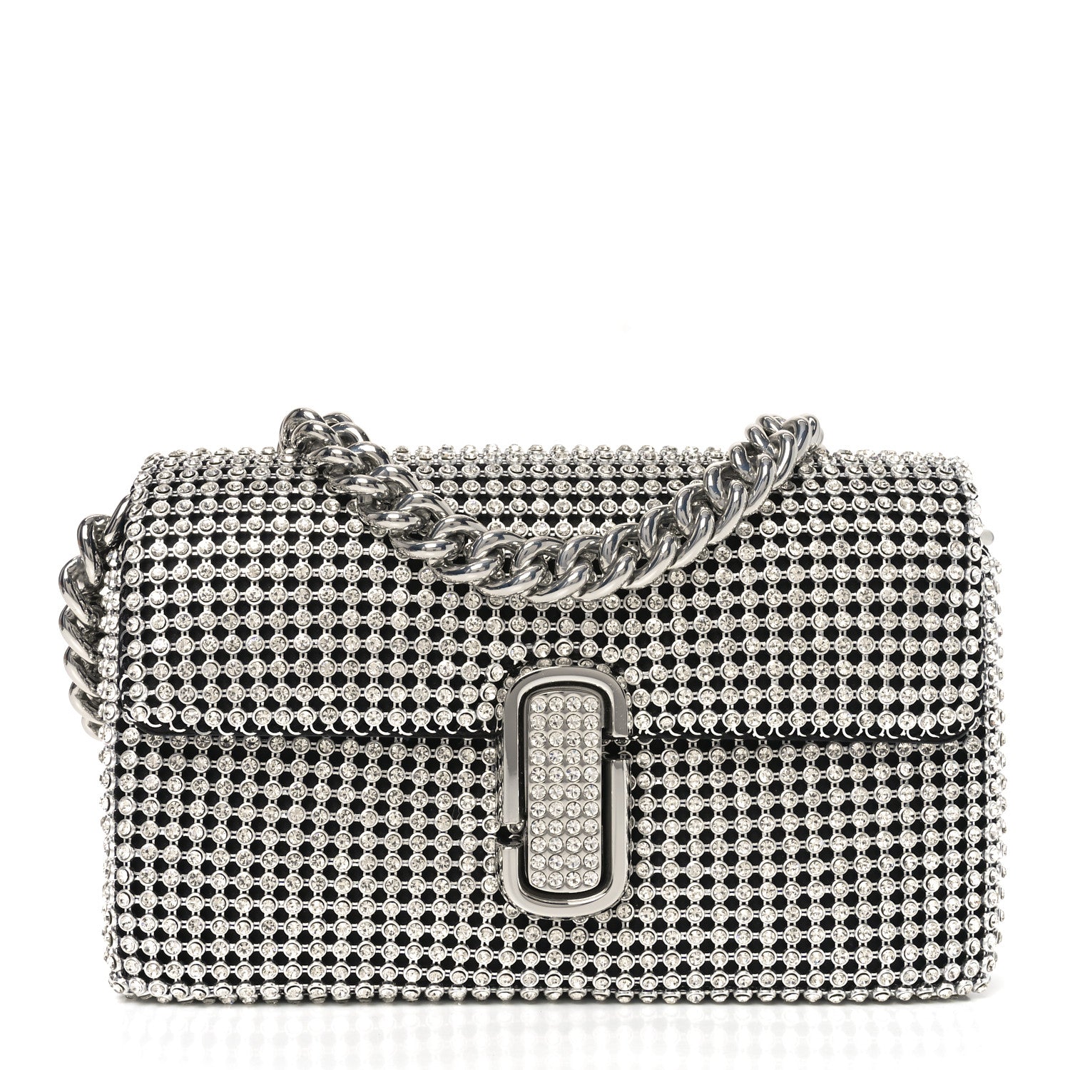 Marc Jacobs The Rhinestone J Marc Mini Shoulder Bag Silver 1 of 9