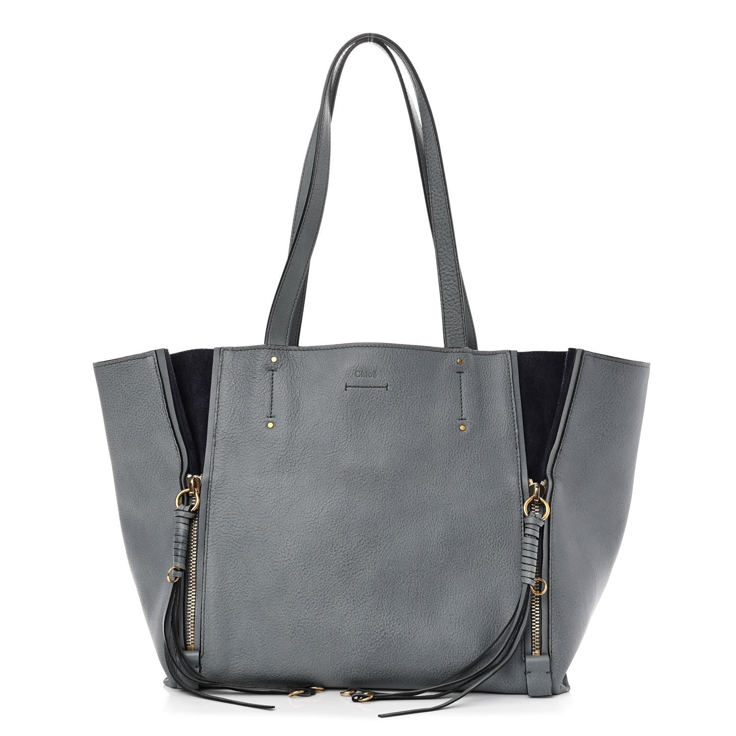 Chloe Smooth Calfskin Medium Milo Shopping Tote Cloudy Blue 1 of 8