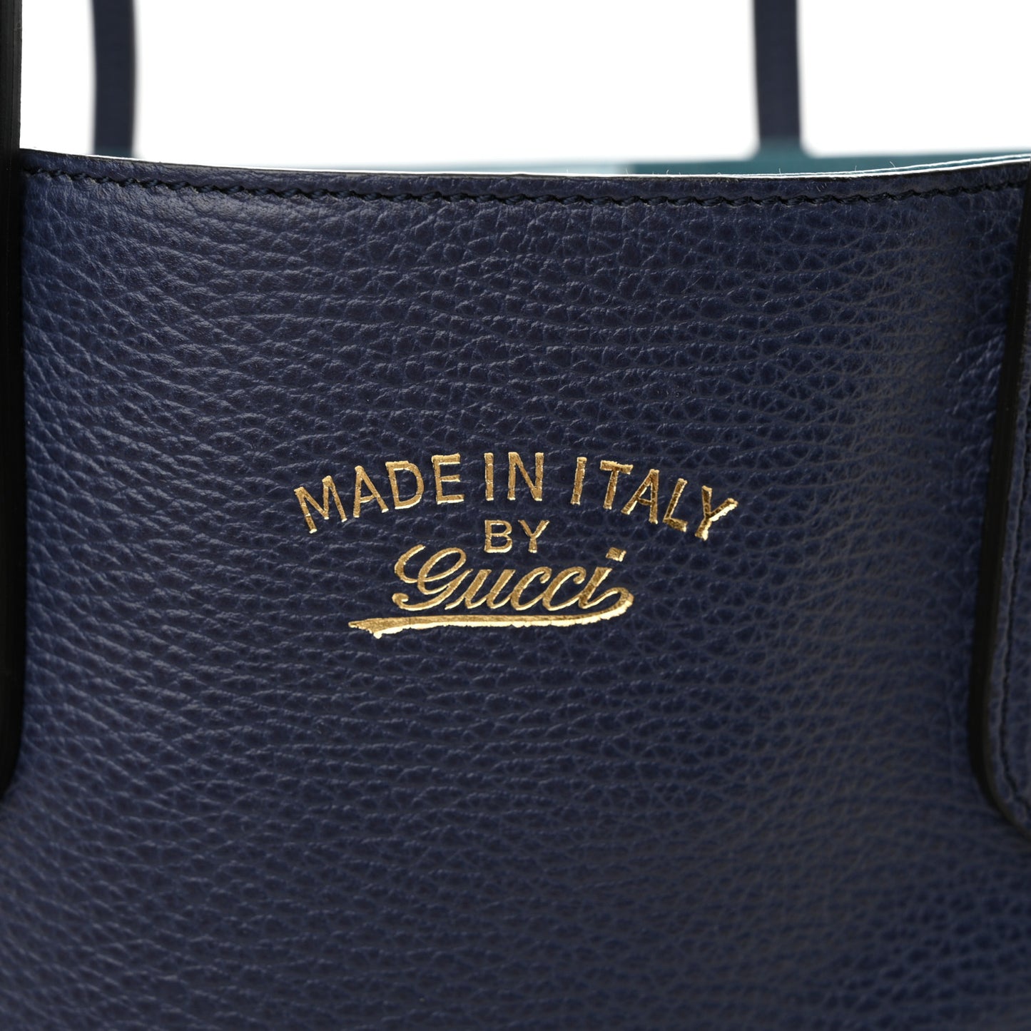 Dollar Calfskin Small Swing Tote Classic Marine Deep Cobalt