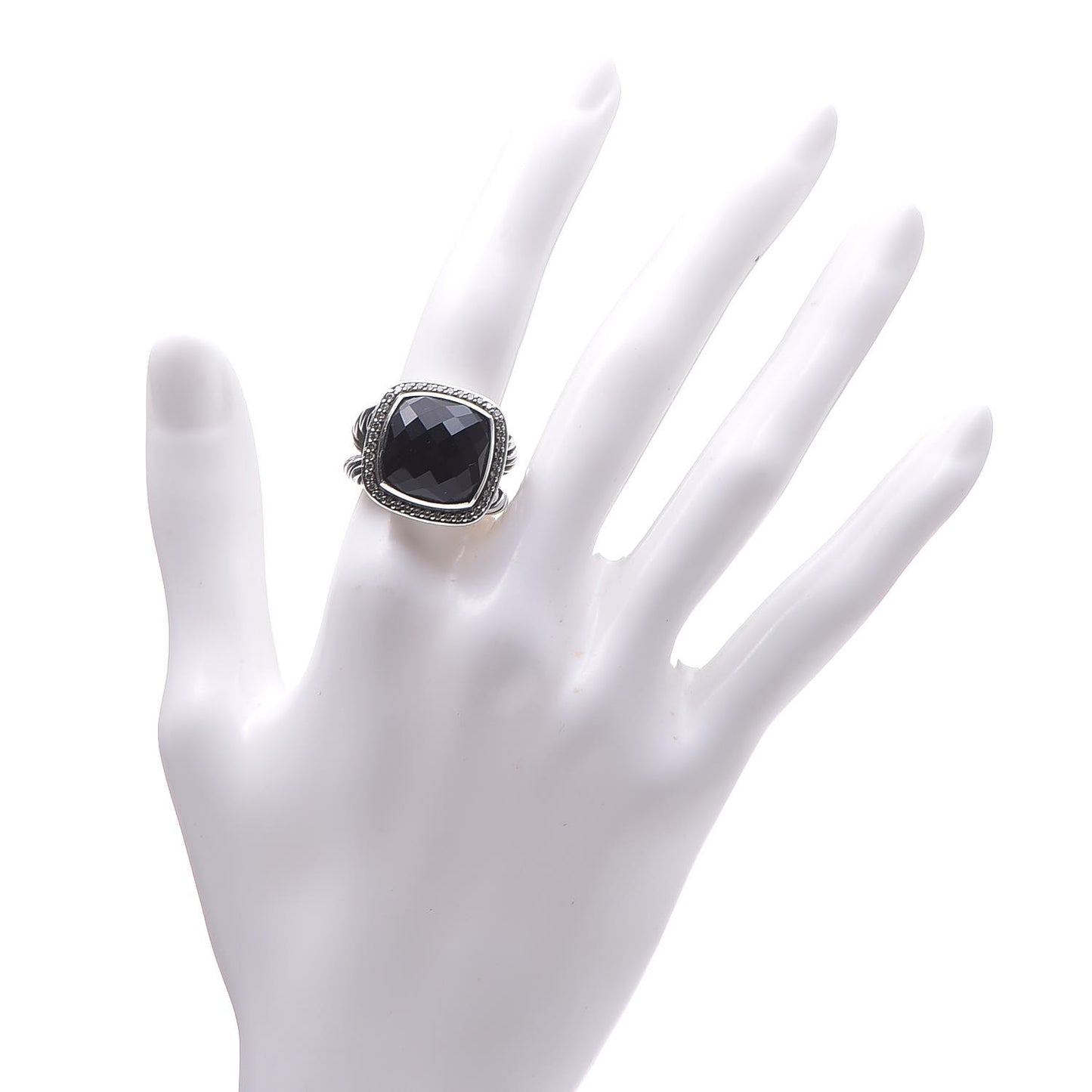 Sterling Silver Diamond Black Onyx 14mm Albion Ring 55 7.25