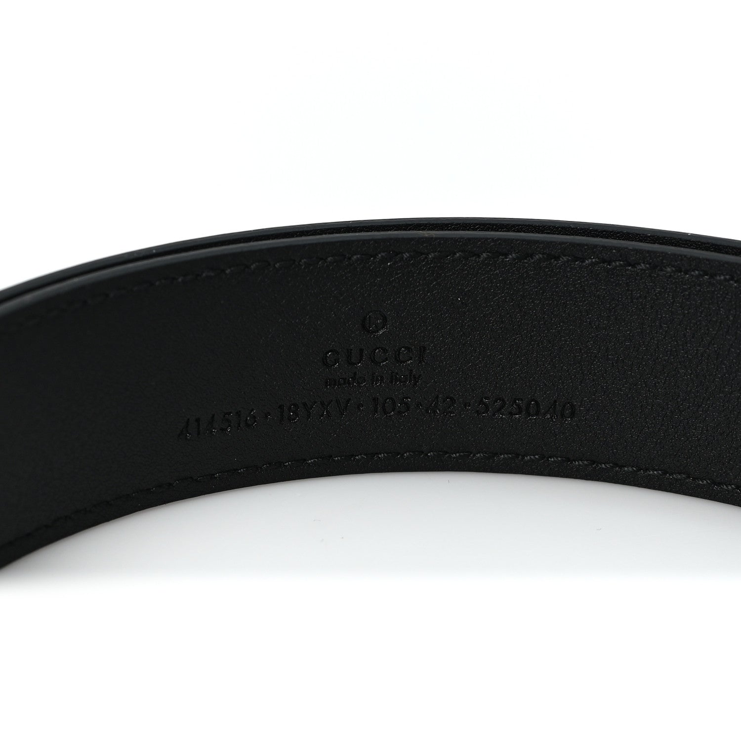Gucci Azalea Calfskin Enamel Monochrome Double G 30mm Belt 105 42 Black 3 of 5