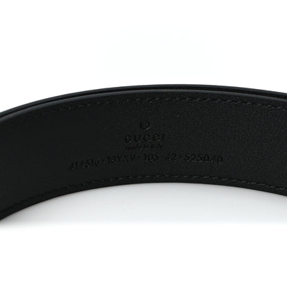 Gucci Azalea Calfskin Enamel Monochrome Double G 30mm Belt 105 42 Black 3 of 5