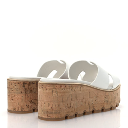 Hermes Calfskin Cork Eze 30 Sandals 38 White 5 of 12
