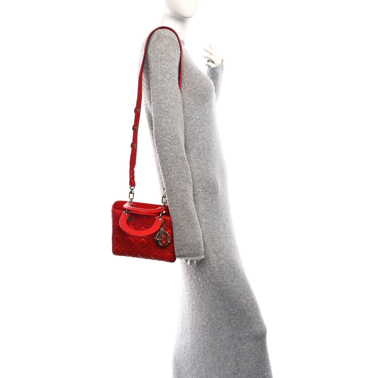 Lambskin Cannage Small My ABCDior Lady Dior Red