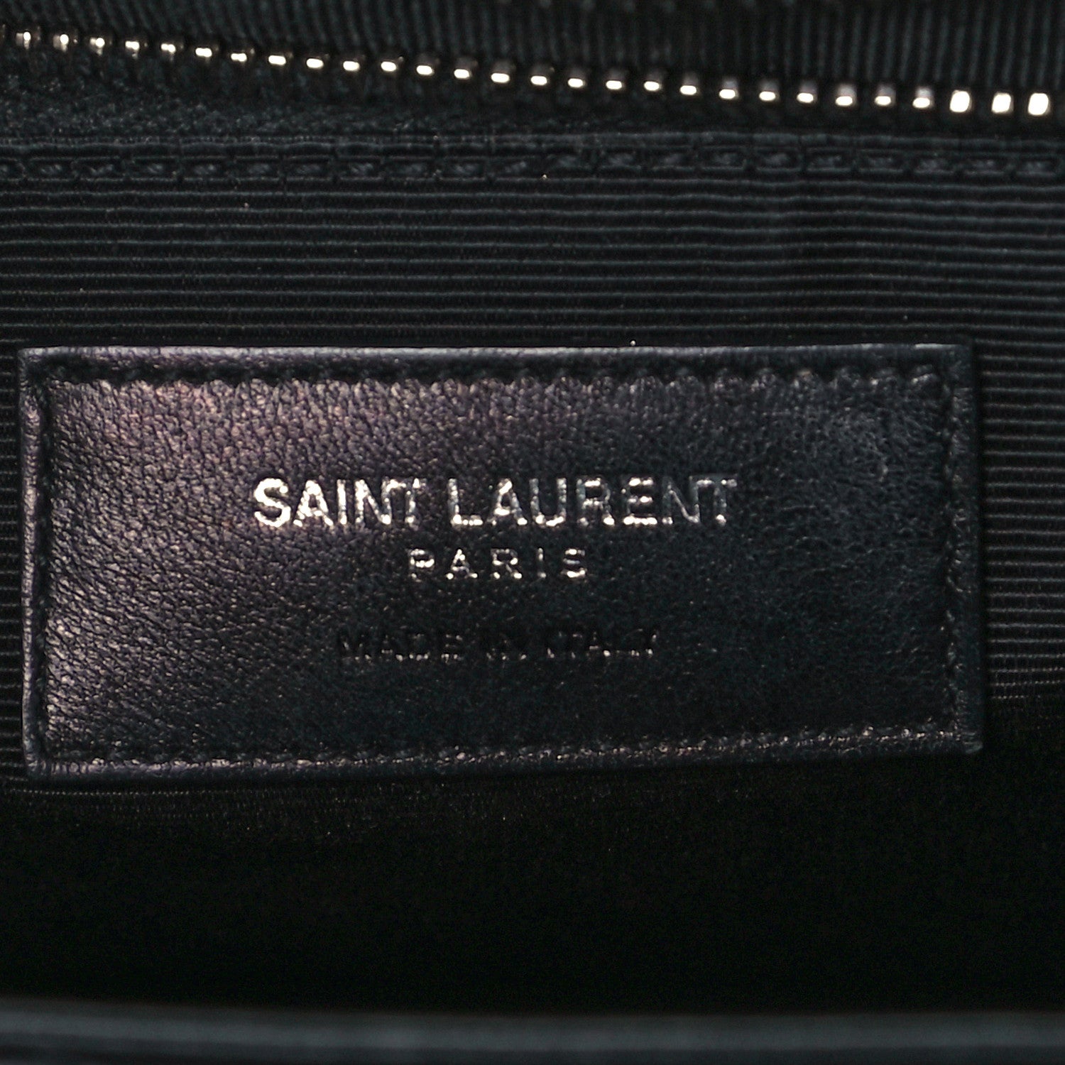 Saint Laurent Smooth Calfskin Matelasse Chevron Large Monogram Satchel Black 7 of 11