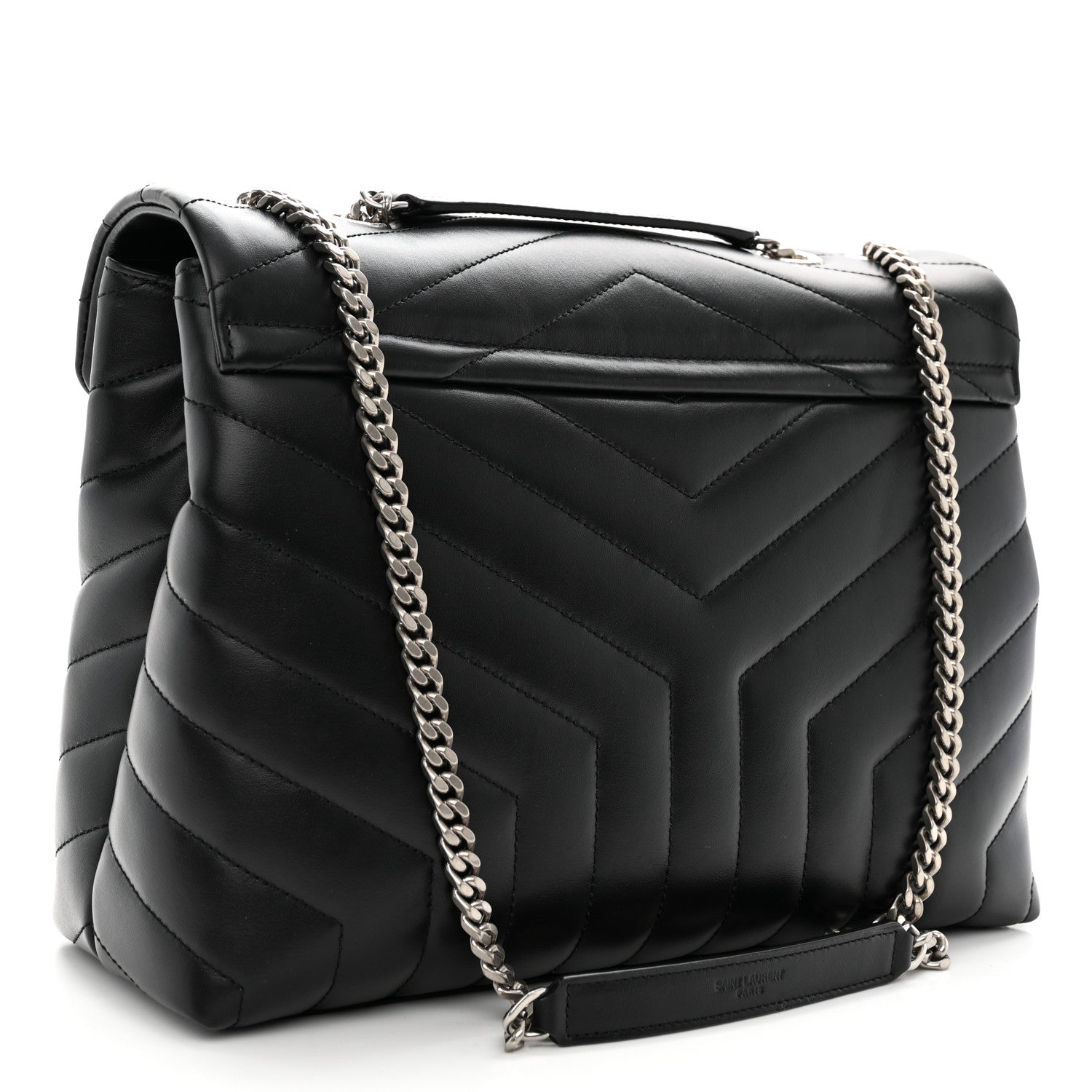Saint Laurent Calfskin Y Quilted Monogram Medium Loulou Chain Satchel Black 3 of 10