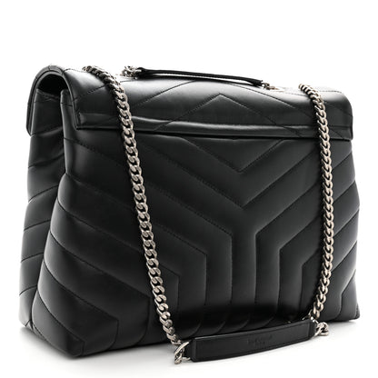 Saint Laurent Calfskin Y Quilted Monogram Medium Loulou Chain Satchel Black 3 of 10