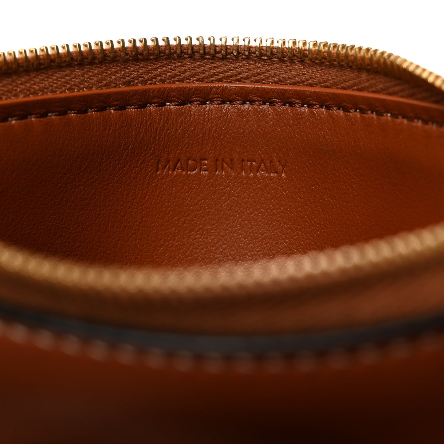 Smooth Calfskin Cuir Triomphe Coin and Card Pouch With Hook Tan