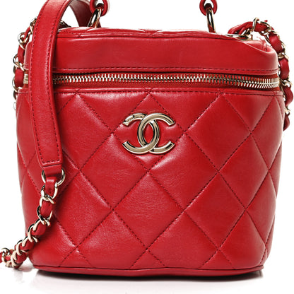 Chanel Lambskin Quilted Trendy Vanity Case Red 8 of 13