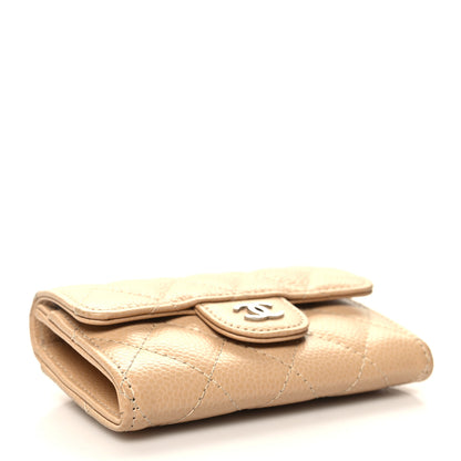 Chanel Caviar Quilted Flap Card Holder Wallet Beige 4 of 10